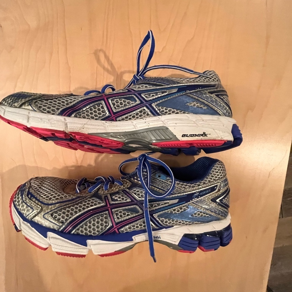 Asics Blue and Pink Running Shoes